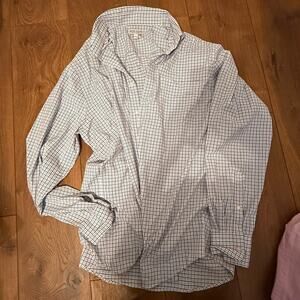 Peter Millar White and Blue Plaid Shirt